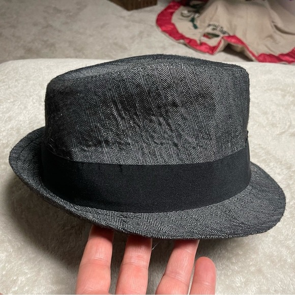 Stetson All American charcoal gray/black herringbone fedora, size L/XL, unisex - Picture 4 of 8